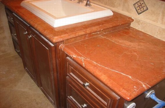 大理石珊瑚红应用于台面板设计