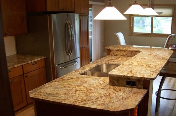 花岗石波尔多台风应用于厨房台面板