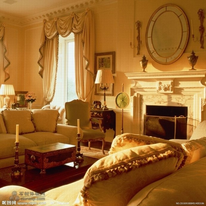 欧式风格的客厅壁炉 欧式风格的客厅壁炉图片