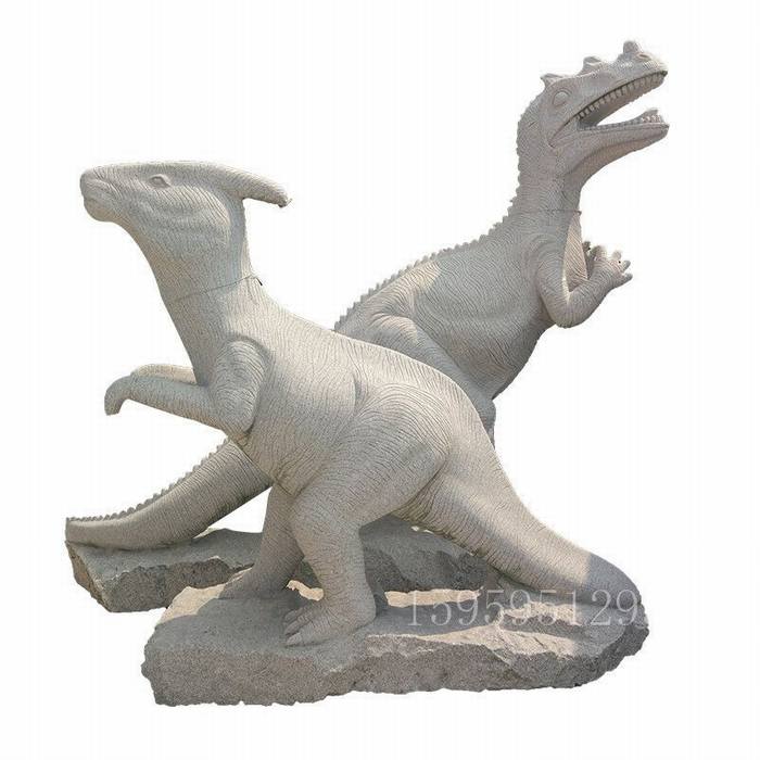 石雕恐龙动物雕塑摆件 园林艺术雕刻摆设