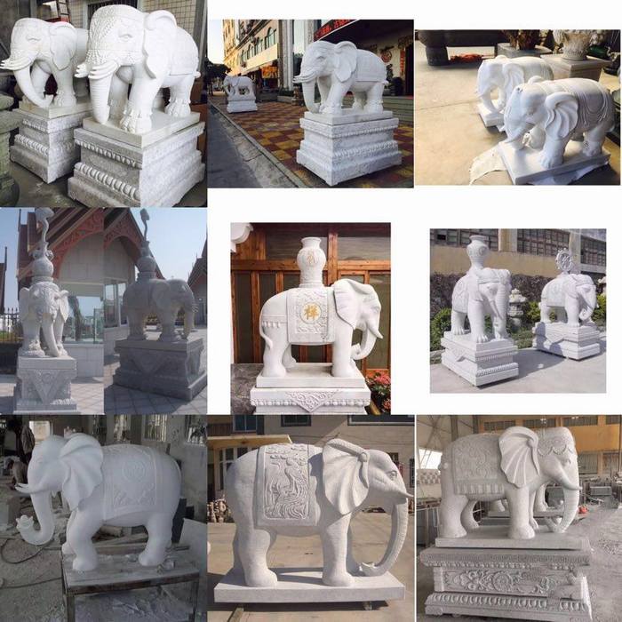 石雕大象石雕吉象六牙象漢白玉大象