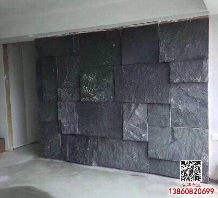 长泰g654芝麻黑自然面背景墙文化石蘑菇石黑色石材